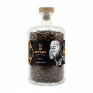 Sonwaro Reserve coffee beans in a glass jar